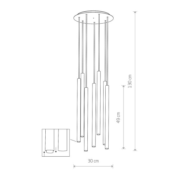 Pendelleuchte Schwarz 7-flmg Esstisch Lampe CULT