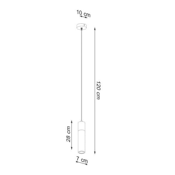 Pendelleuchte Beton Holz Ø 7 cm schmal Grau GU10