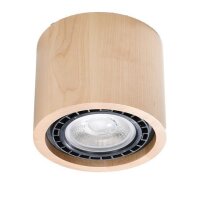 Deckenspot Holz &Oslash; 14 cm H: 10 cm klein GU10 DIWO