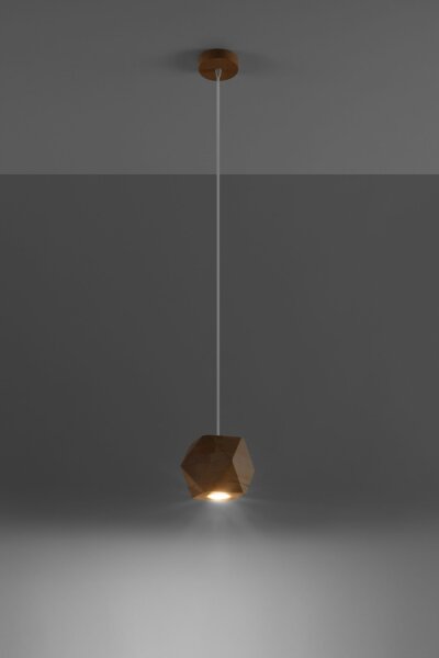 Lampe à suspendre en bois géométrique petit GU10 confortable ALBALI