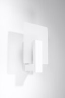 Applique murale verre bois blanc angulaire E14 faible...