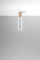 Plafonnier Scandinave Métal Bois Blanc Naturel...