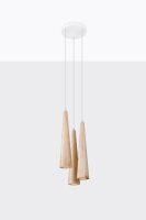 Lampe à suspendre 3 flammes Scandinave Bois...