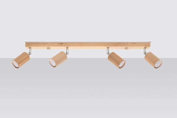 Deckenstrahler Holz 4-flammig 80 cm lang GU10 VESUVIA