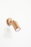 Spot mural bois H : 17,5 cm petit orientable GU10 SAMON