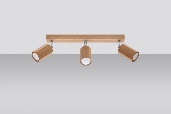 Deckenstrahler 3-flammig GU10 schwenkbar B: 45 cm Holz