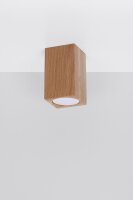 Spot Lampe plafond bois petit H : 10 cm carré GU10