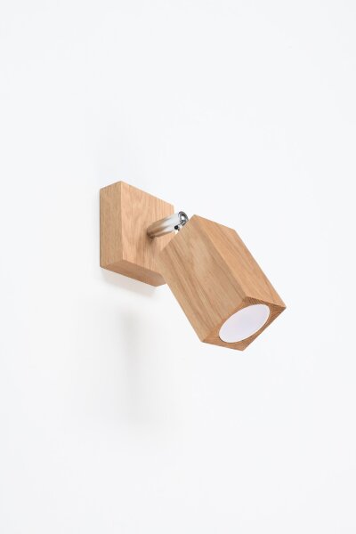 Applique murale Spot orientable GU10 carré Bois moderne
