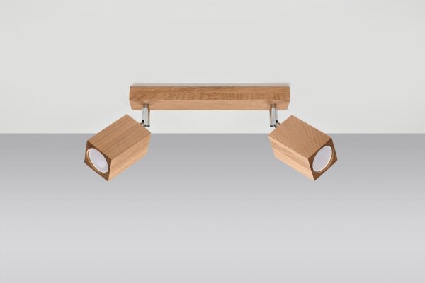 Spot de plafond Moderne Bois 2 flammes 30 cm de long GU10 confortable