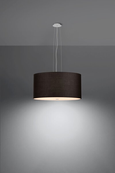 Pendelleuchte Stoff Glas Ø 50 cm Schwarz blendarm rund