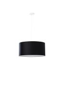 Pendelleuchte Stoff Glas Ø 50 cm Schwarz blendarm...
