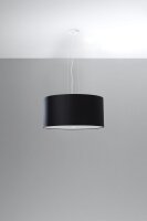 Pendelleuchte Stoff Glas Ø 50 cm Schwarz blendarm...