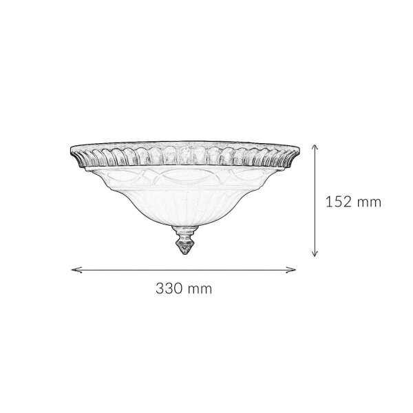 Plafonnier ANABELL 1 Crème Ø33cm Lampe de campagne