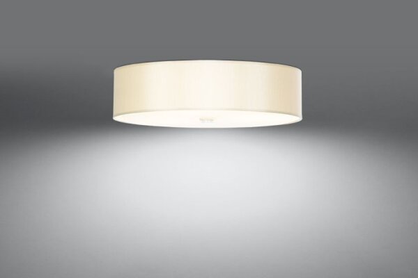 Plafonnier Blanc Tissu Verre Ø 50 cm rond faible éblouissement 5x E27