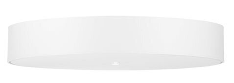 Plafonnier grand Ø 80 cm rond Blanc Tissu Verre 6x E27