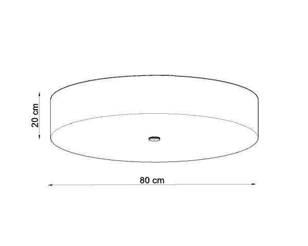 Plafonnier grand Ø 80 cm rond Blanc Tissu Verre 6x E27