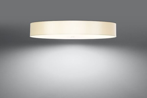 Plafonnier grand Ø 100 cm rond Blanc tissu verre anti-éblouissant