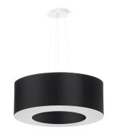 Lampe à suspendre ronde Ø 50 cm Noir Tissu...
