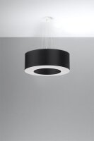 Lampe à suspendre ronde Ø 50 cm Noir Tissu...