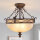 Deckenleuchte Landhaus Creme Walnuss Glas E27 Ø39 cm