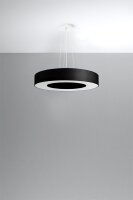 Suspension tissu noir Ø 50 cm rond 5x E27