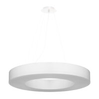 Suspension ronde en tissu Ø 70 cm Blanc faible...