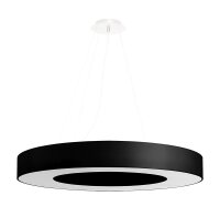 Suspension Noir Tissu Ø 70 cm rond 6x E27 Moderne