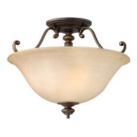 Plafonnier ANABELL 2 Marron Rustique Lampe Cuisine
