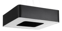 Hängeleuchte Schwarz 80 cm breit Stoff 8x E27 eckig