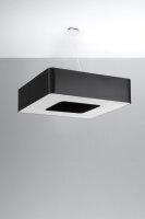 Hängeleuchte Schwarz 80 cm breit Stoff 8x E27 eckig