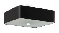Plafonnier tissu verre L : 45 cm carr&eacute; noir