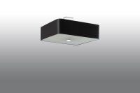 Deckenleuchte Stoff Glas B: 45 cm quadratisch Schwarz