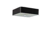 Lampe de plafonnier noir tissu verre carr&eacute; L : 55 cm