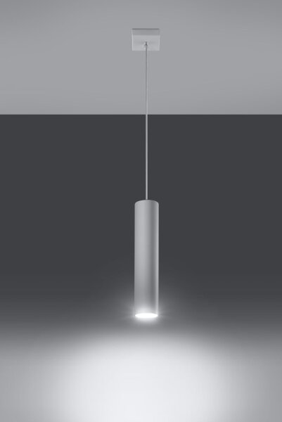 Hängelampe Weiß Metall Ø 6 cm Zylinder GU10 schmal