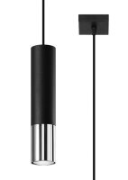 Lampe &agrave; suspendre EDYTH Noir Chrome M&eacute;tal...