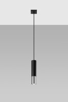 Lampe à suspendre EDYTH Noir Chrome Métal...