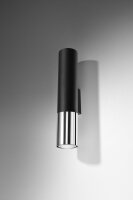 Wandleuchte Schwarz Chrom Up Down H: 29 cm Metall