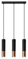 Lampe à suspendre noire cuivre 3 flammes L : 45 cm...