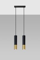 Suspension noir or orientable 2 flammes GU10