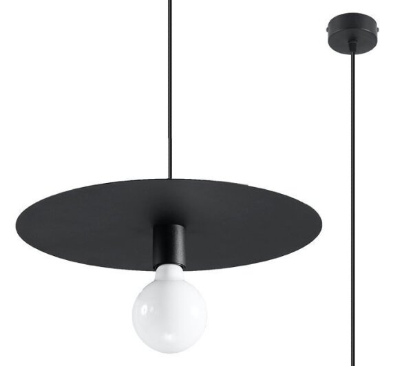 Hängelampe rund Schwarz Metall Ø 40 cm Modern E27