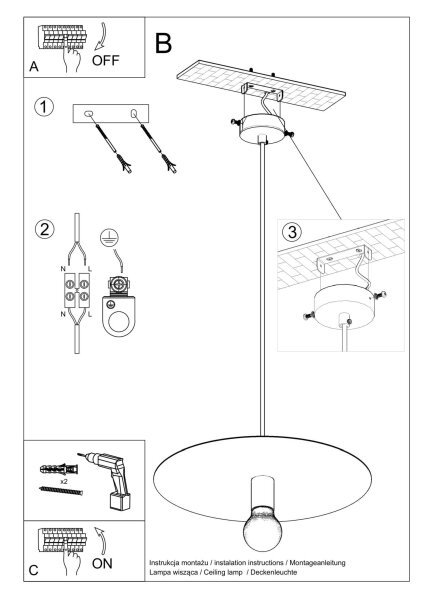 Hängelampe rund Schwarz Metall Ø 40 cm Modern E27
