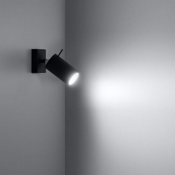 Spot Wand Schwarz verstellbar B: 8 cm klein Metall GU10