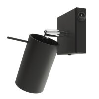 Spot mural noir ajustable L : 8 cm petit métal GU10