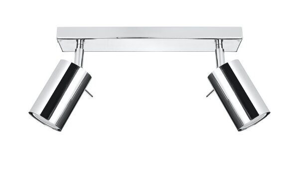 Deckenstrahler 2-flammig GU10 30 cm länglich Chrom