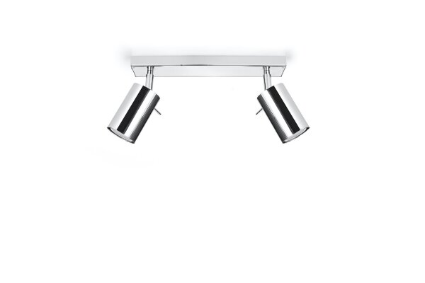 Deckenstrahler 2-flammig GU10 30 cm länglich Chrom