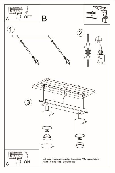Deckenstrahler 2-flammig GU10 30 cm länglich Chrom