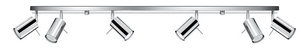Deckenstrahler 6-flammig GU10 118 cm Chrom Metall