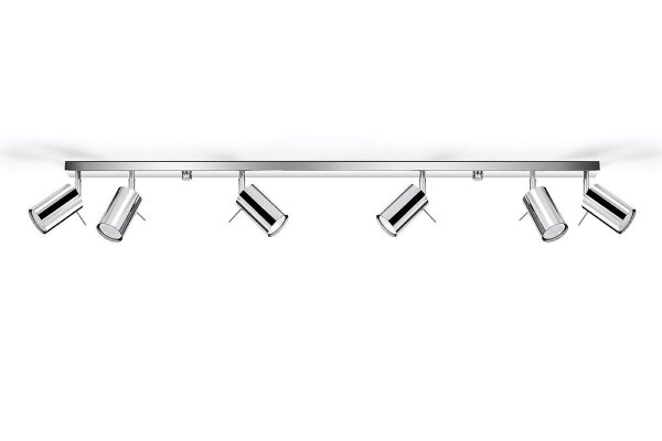 Deckenstrahler 6-flammig GU10 118 cm Chrom Metall
