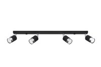 Projecteur de plafond noir chrom&eacute; 81 cm de long,...