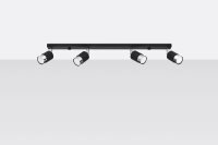 Deckenstrahöer Schwarz Chrom 81 cm lang schmal...